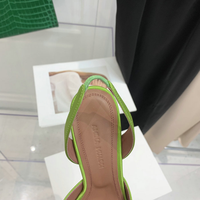 Amina Muaddi Satin Begum Slingback Pumps AB19