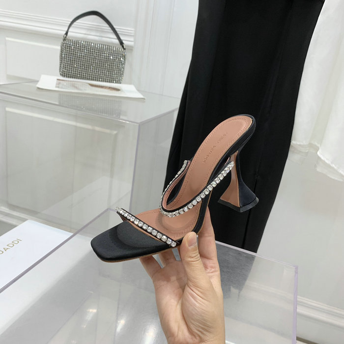 Amina Muaddi Satin Gilda Mules AMG02