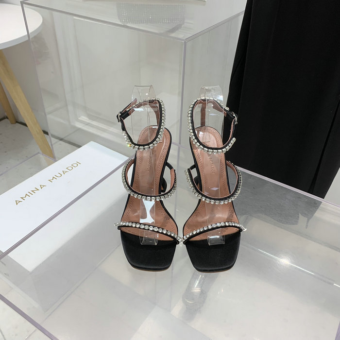 Amina Muaddi Satin Gilda Sandals AGS01