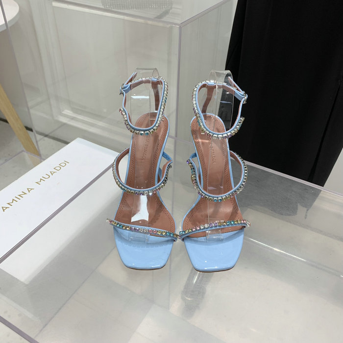 Amina Muaddi Satin Gilda Sandals AGS09