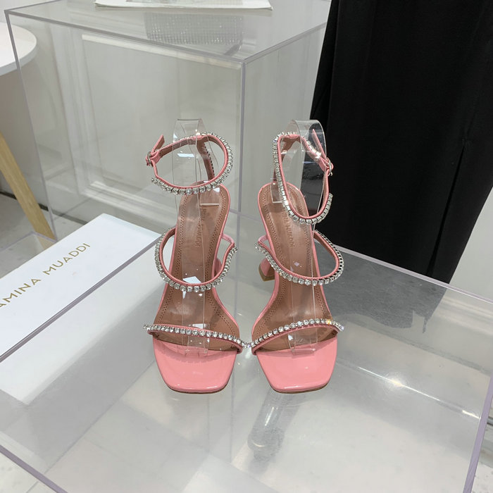 Amina Muaddi Satin Gilda Sandals AGS10