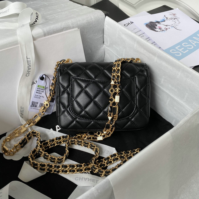 Chanel Lambskin Flap Bag Black AS3442