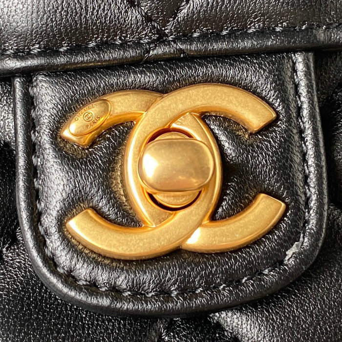 Chanel Lambskin Flap Bag Black AS3442