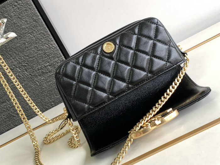 Small Chanel Lambskin Flap Bag Black AS3207