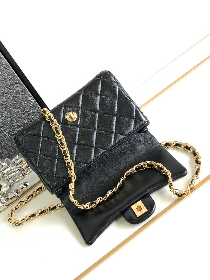 Chanel Lambskin Flap Bag with Top Handle AS2322