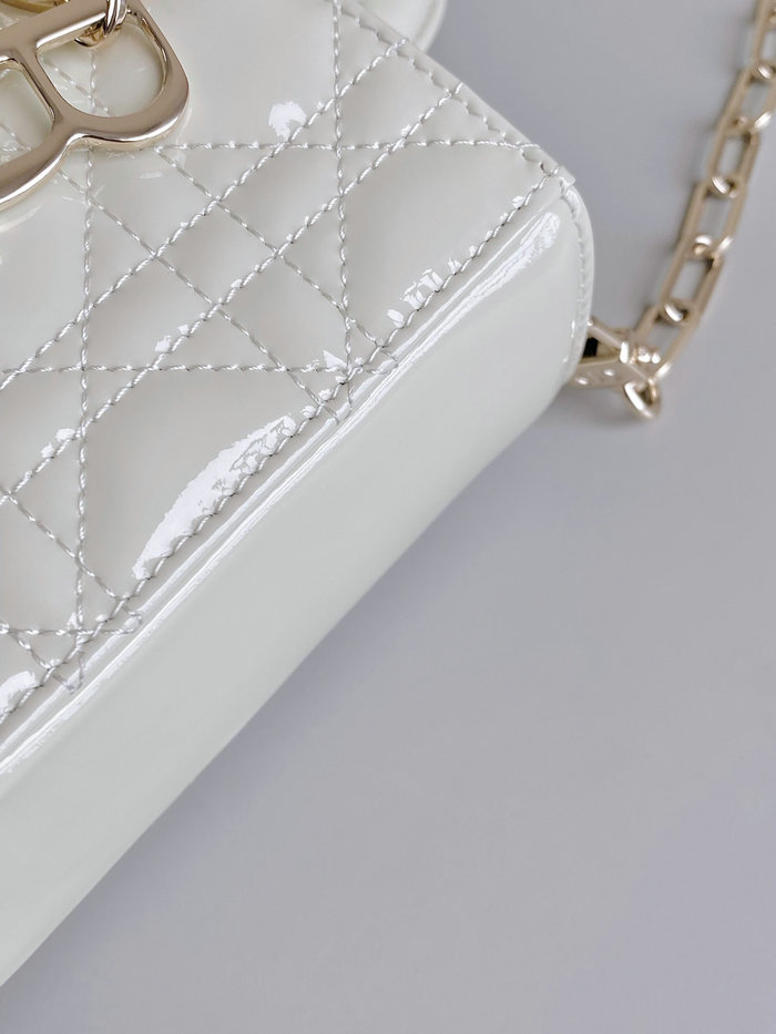 LADY Patent Leather D-JOY BAG White DL3380