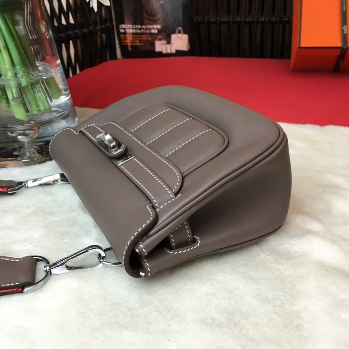 Hermes Swift Leather Berline Bag Grey H04121