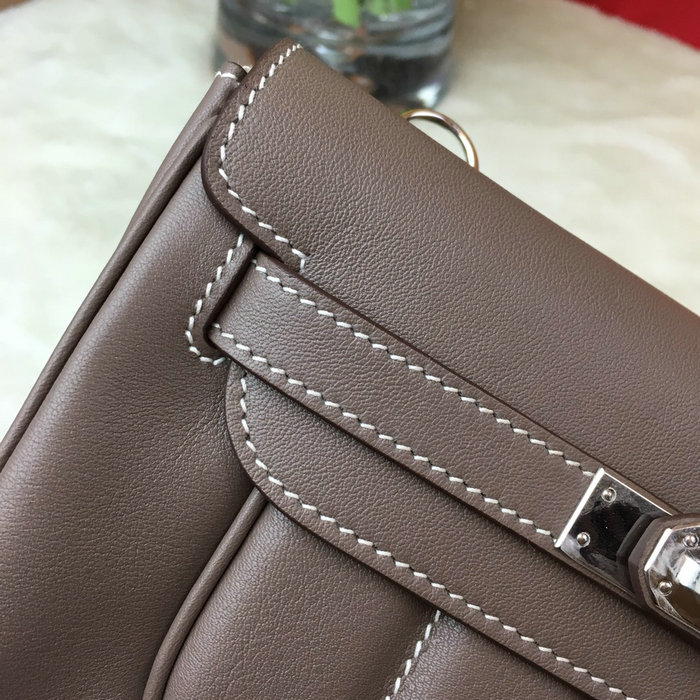 Hermes Swift Leather Berline Bag Grey H04121