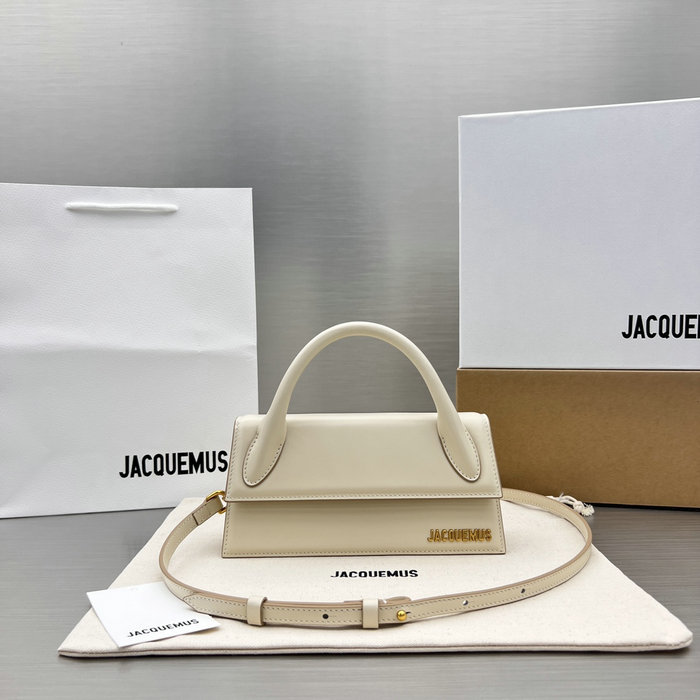 Jacquemus Calfskin Le Chiquito Long Handbag Off-white J2053