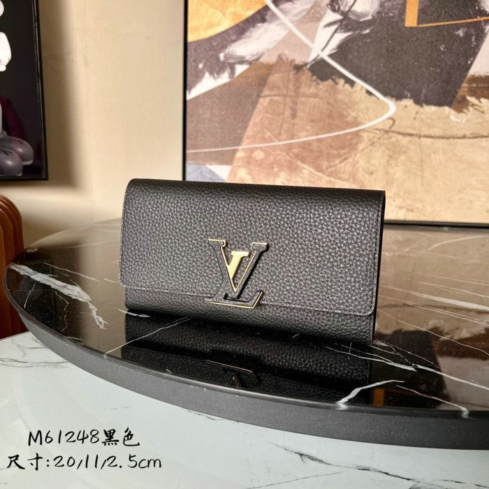 Louis Vuitton Capucines Wallet Black M61249