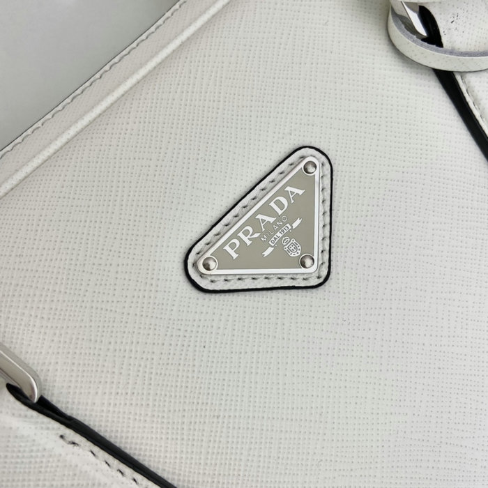 Prada Saffiano Leather Work Bag White 2VE368