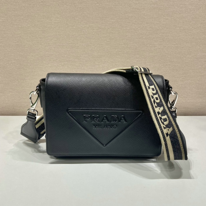 Prada Saffiano leather shoulder bag Black 2VD046