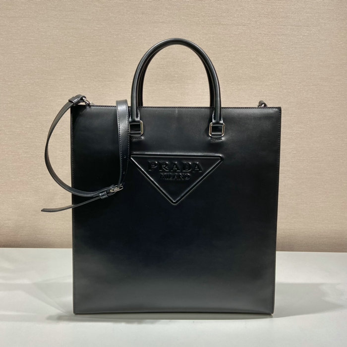 Prada Smooth Leather Tote Bag Black 2VG084