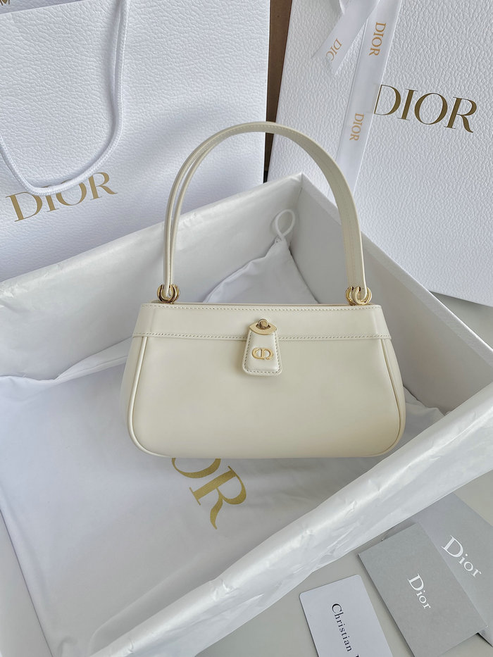 Small Dior Leather Key Bag White D6098