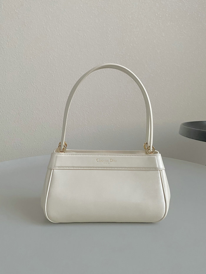 Small Dior Leather Key Bag White D6098