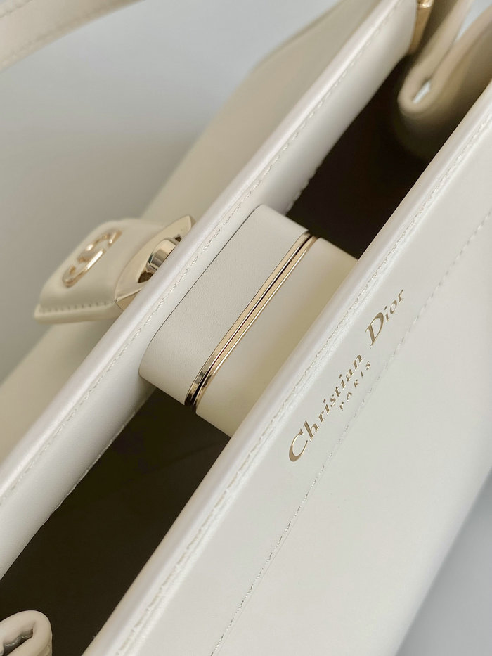 Small Dior Leather Key Bag White D6098