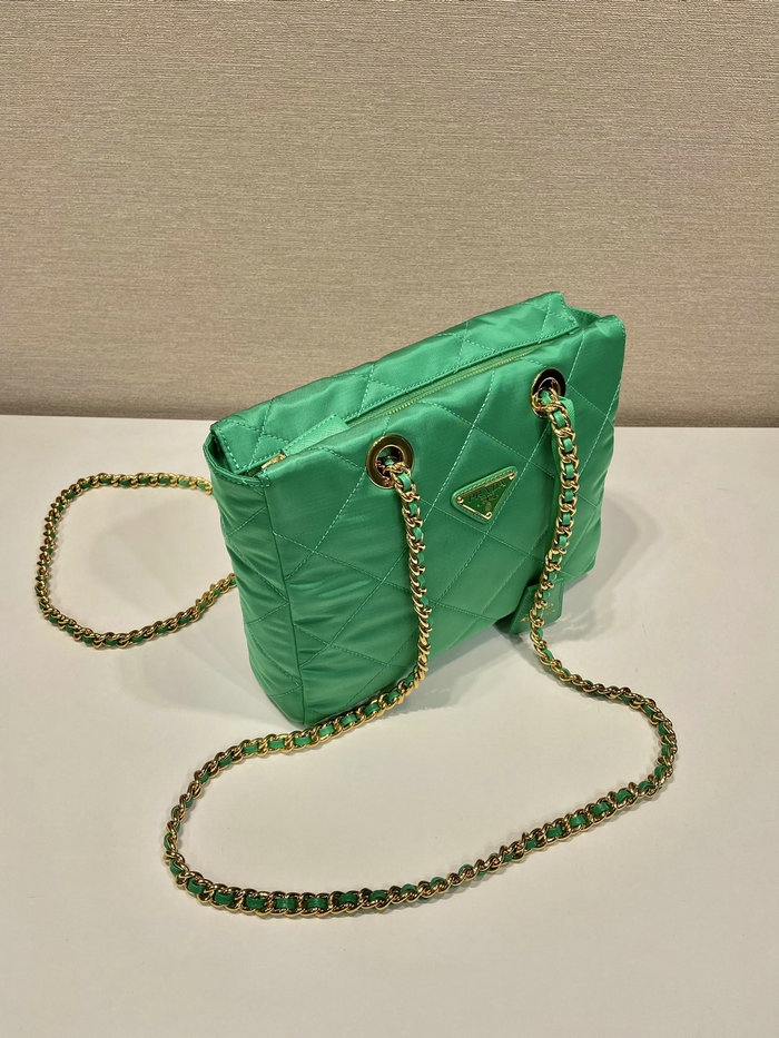 Prada Quilted Nylon Handbag Green 1BG468