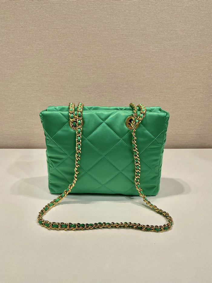 Prada Quilted Nylon Handbag Green 1BG468