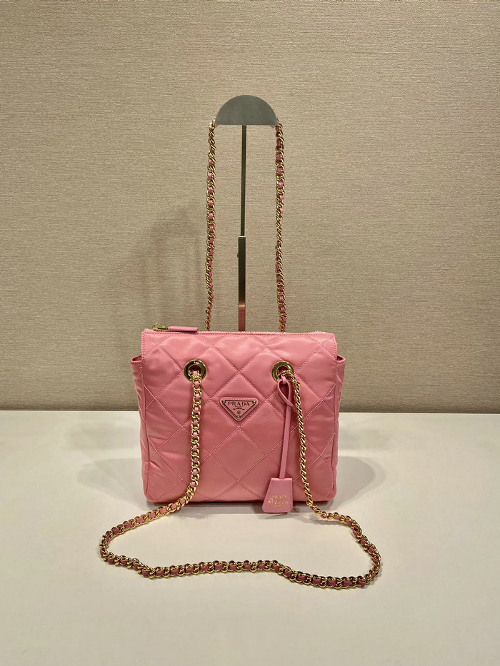 Prada Quilted Nylon Handbag Pink 1BG468