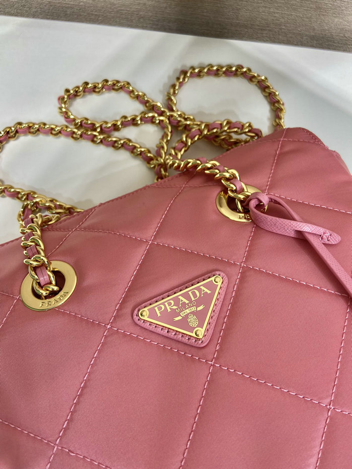 Prada Quilted Nylon Handbag Pink 1BG468