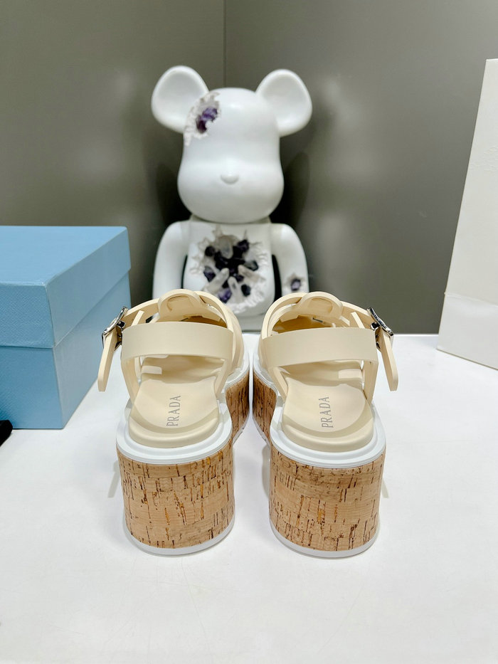 Prada Wedge Platform Sandals Cream SDP051403