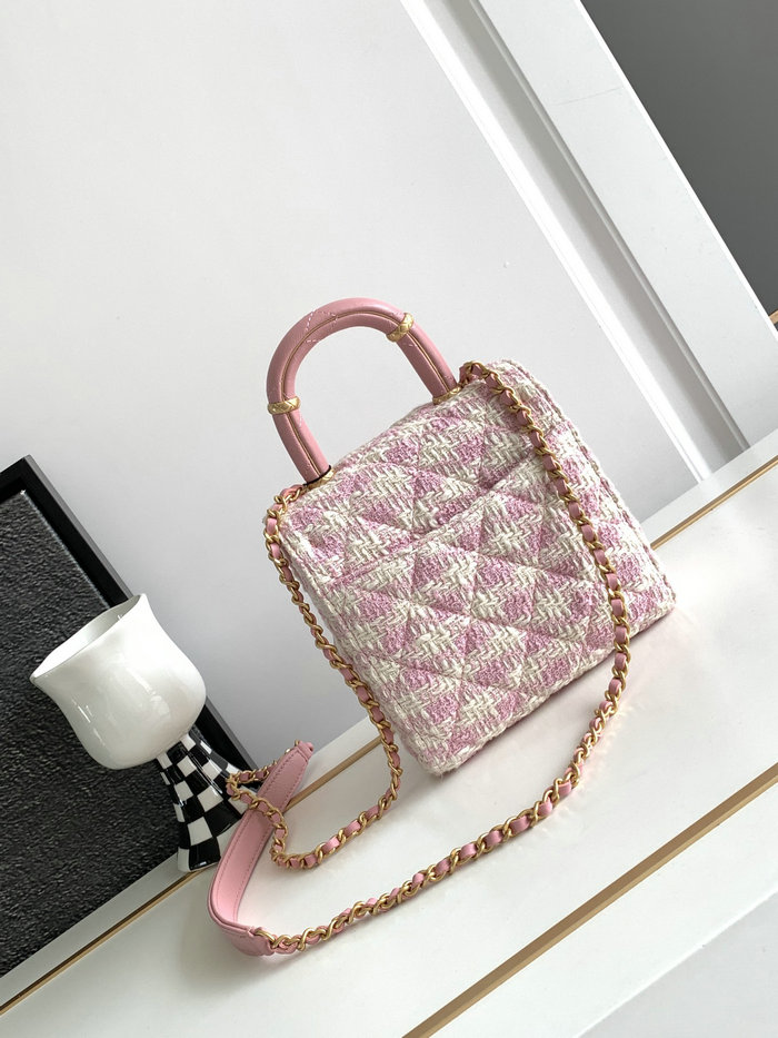 Chanel Mini Flap Bag With Top Handle Pink AS4035