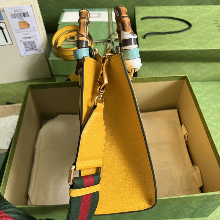 Gucci Diana Small Tote Bag Yellow 702721