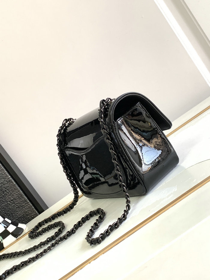 Mini Chanel Patent Leather Shoulder Bag Black CF2302