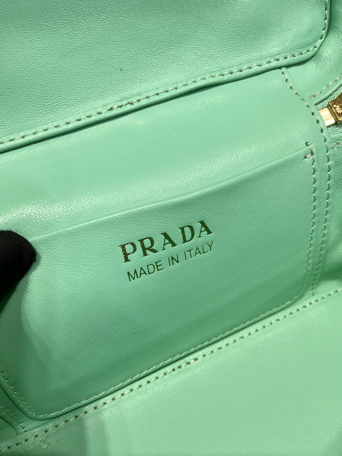 Prada Ostrich Veins Lether Mini Bag Green 1BH202