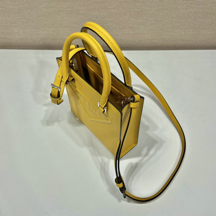 Prada Smooth Leather handbag Yellow 1BA333