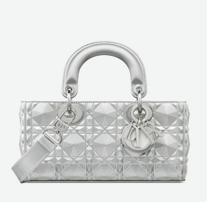 Small Dior Or Lady D-Joy Bag Silver D3380