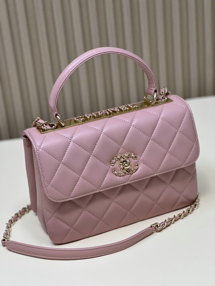 Chanel Flap Bag With Top Handle Pink A92236