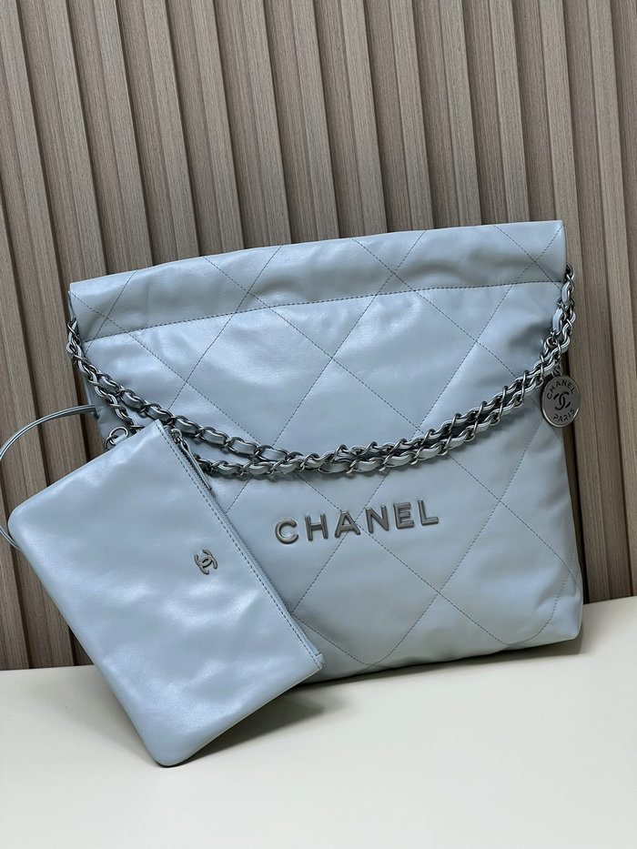 Chanel Shiny Calfskin Small Handbag Blue AS3260