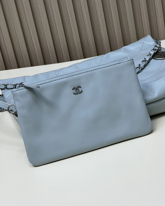 Chanel Shiny Calfskin Small Handbag Blue AS3260