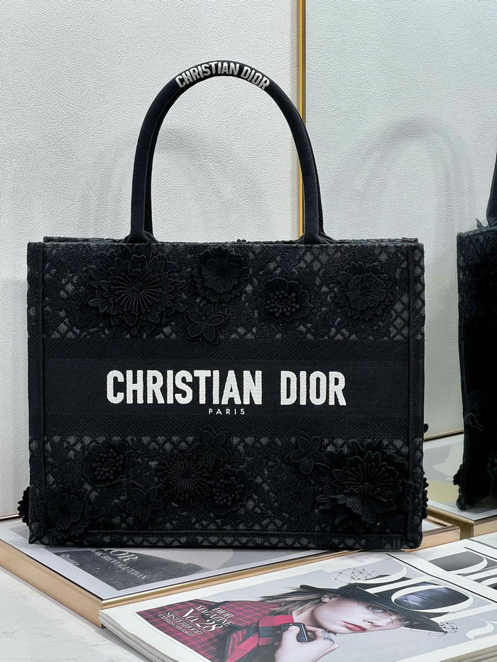 Dior Embroidered Canvas Book Tote Black M1286609