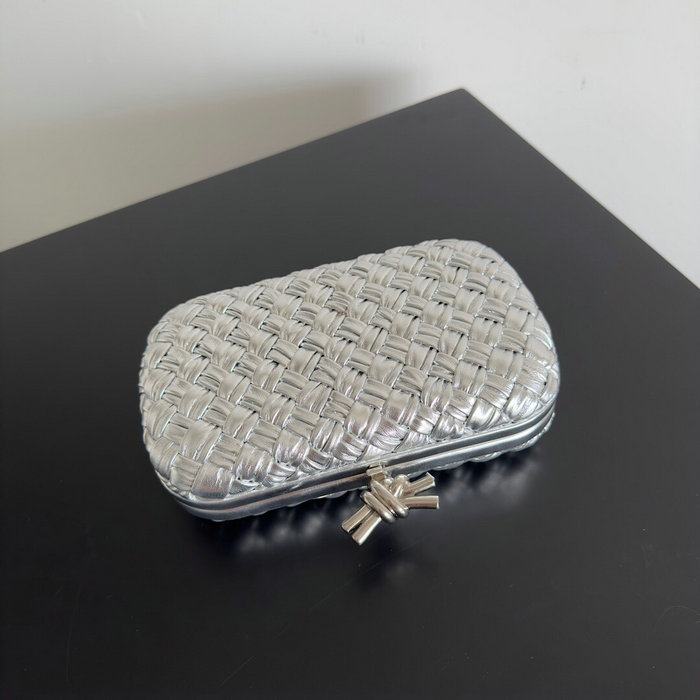 Bottega Veneta Knot Clutch Silver B717622