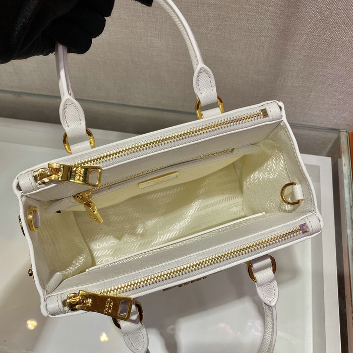 Prada Galleria Saffiano leather mini-bag White 1BA906