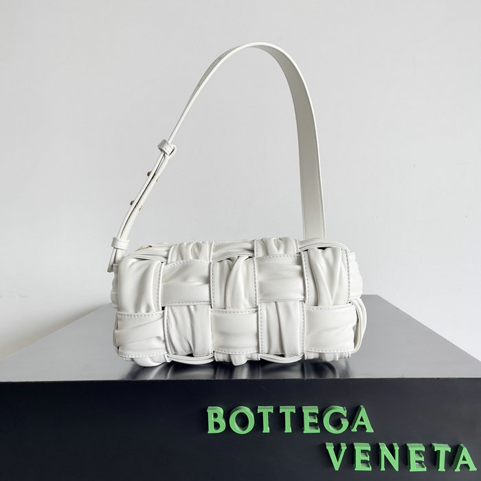 Bottega Veneta Calfskin Hobo Bag White B736233