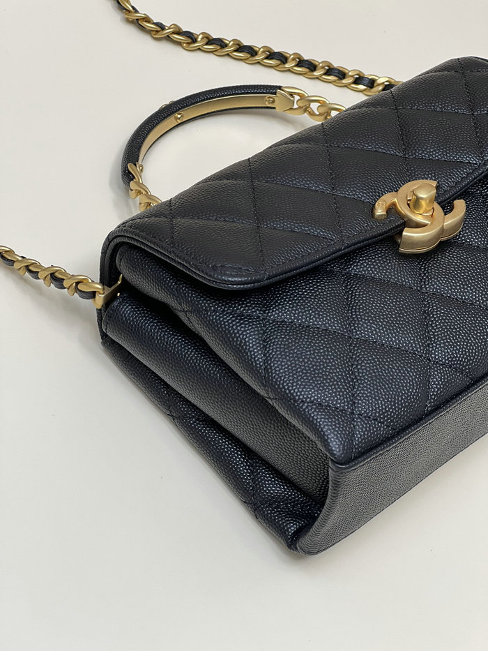 Chanel Grained Calfskin Flap Bag Black AS3982