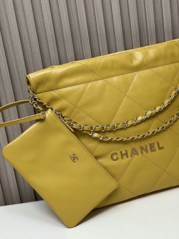 Chanel Shiny Calfskin Small Handbag Yellow AS3260