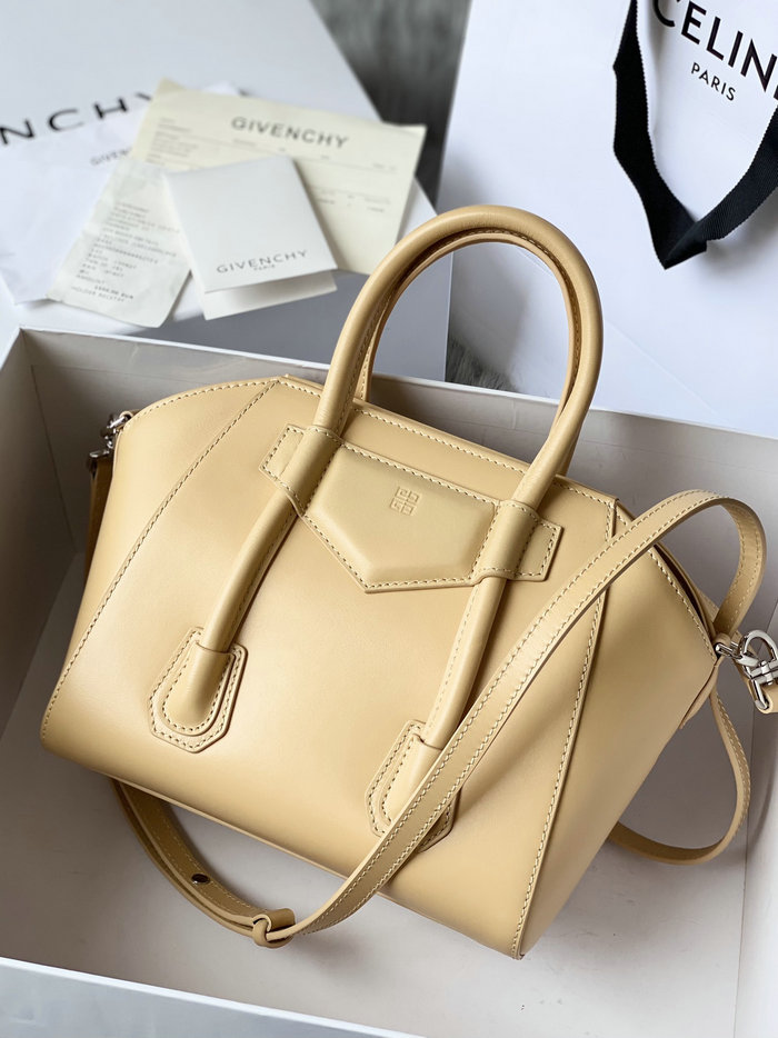 Givenchy Mini Antigona Lock Leather Satchel Beige G199115