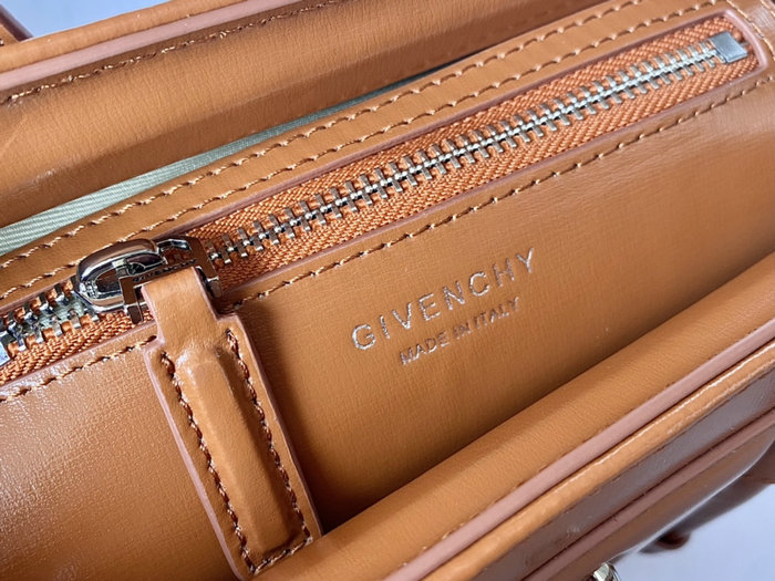 Givenchy Mini Antigona Lock Leather Satchel Brown G199115