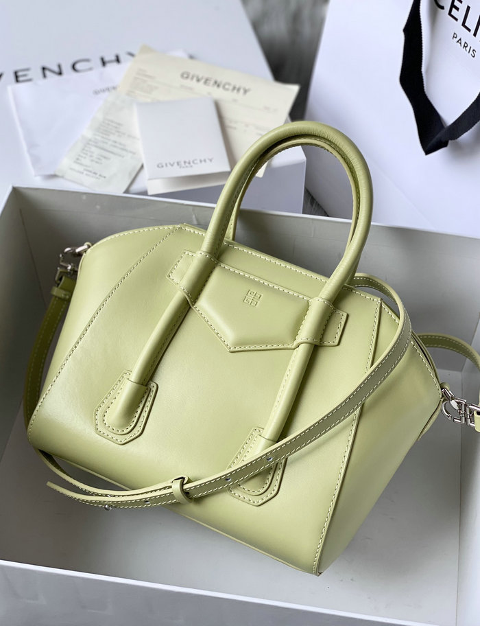 Givenchy Mini Antigona Lock Leather Satchel Green G199115