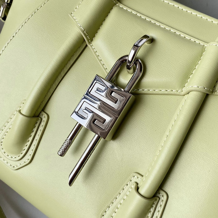 Givenchy Mini Antigona Lock Leather Satchel Green G199115