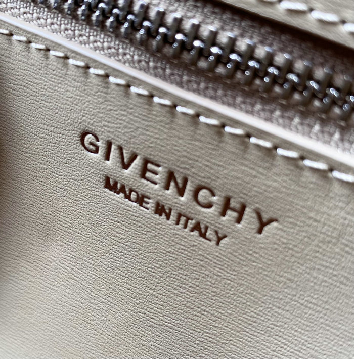 Givenchy Mini Antigona Lock Leather Satchel Light Grey G199115