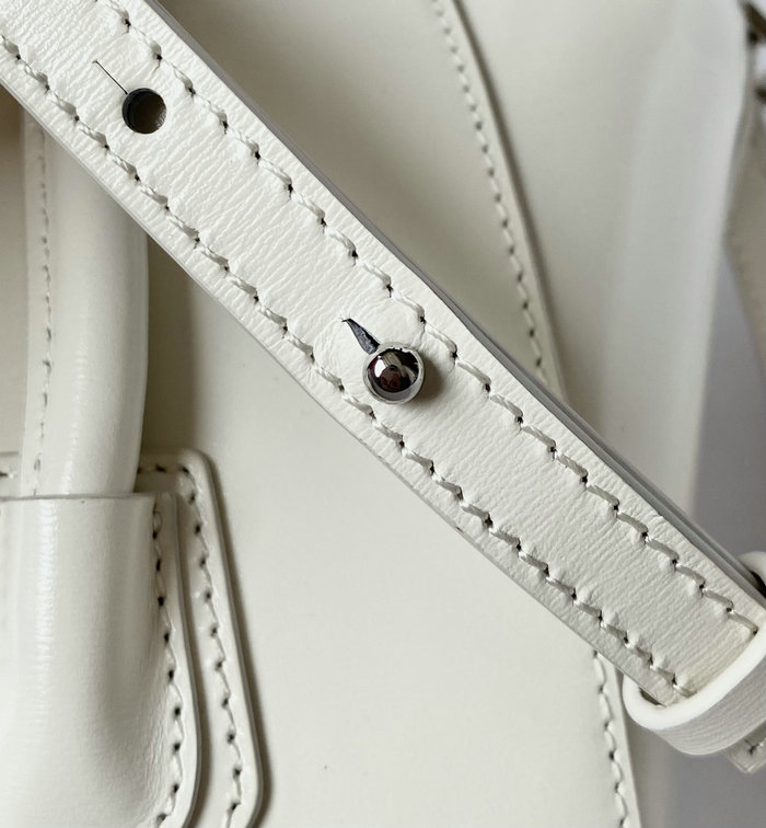 Givenchy Mini Antigona Lock Leather Satchel White G199115