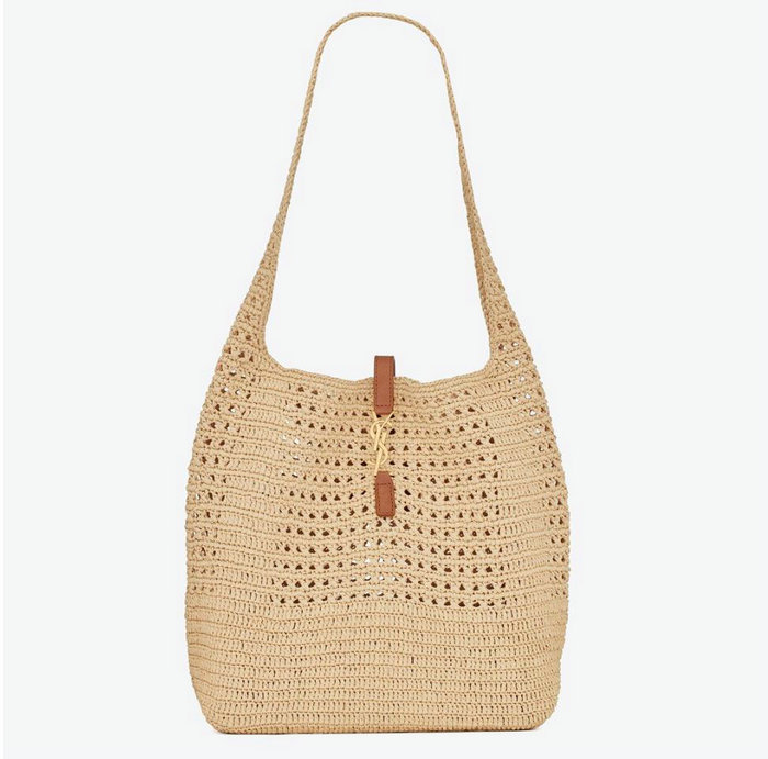 Saint Laurent LE 5 A 7 Raffia Hobo Bag 690941