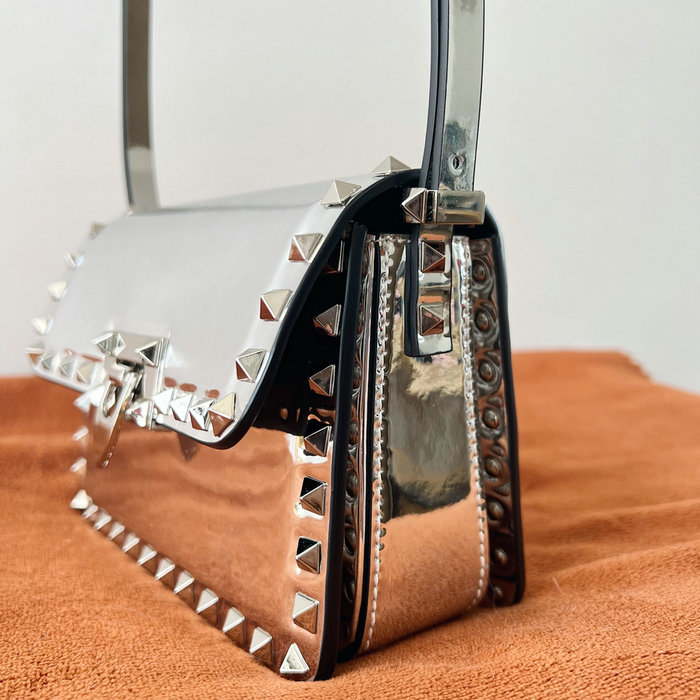 Valentino Garavani Small Rockstud23 Shoulder Bag Silver V0312