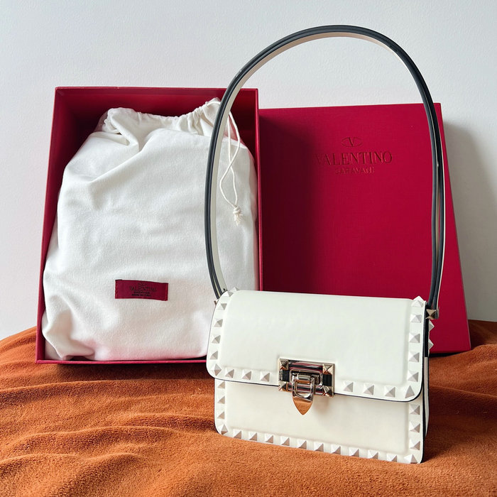 Valentino Garavani Small Rockstud23 Shoulder Bag White V0312