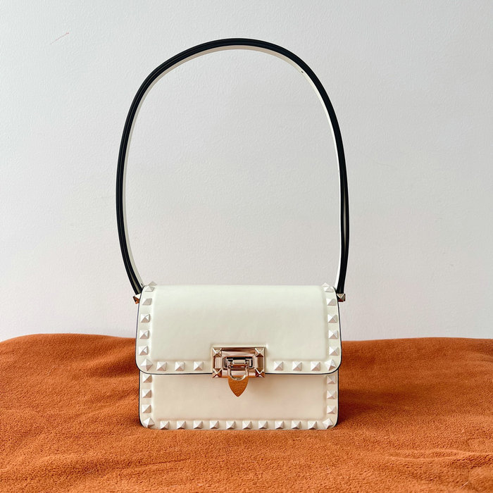 Valentino Garavani Small Rockstud23 Shoulder Bag White V0312